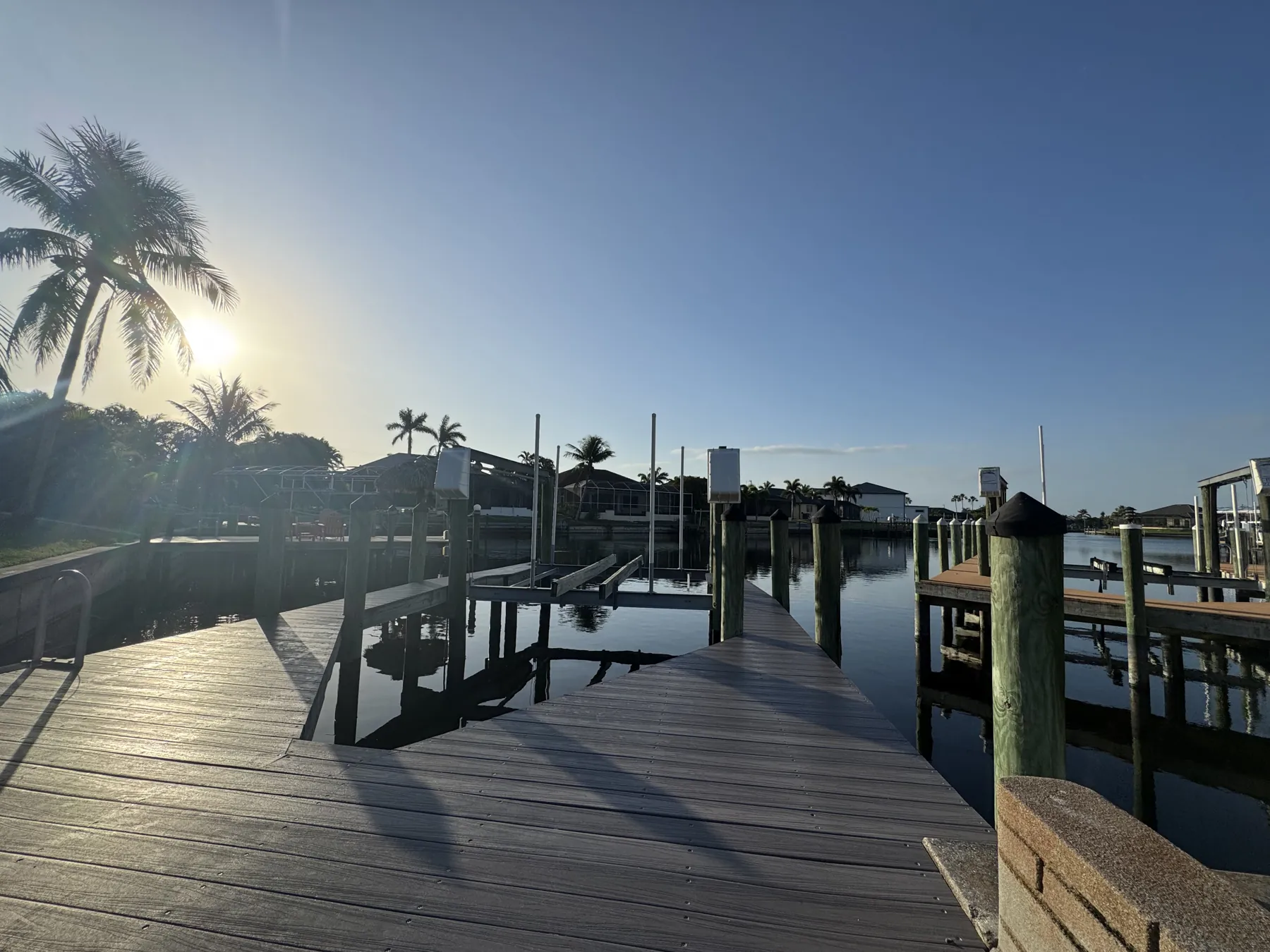 The dock in the morning sun