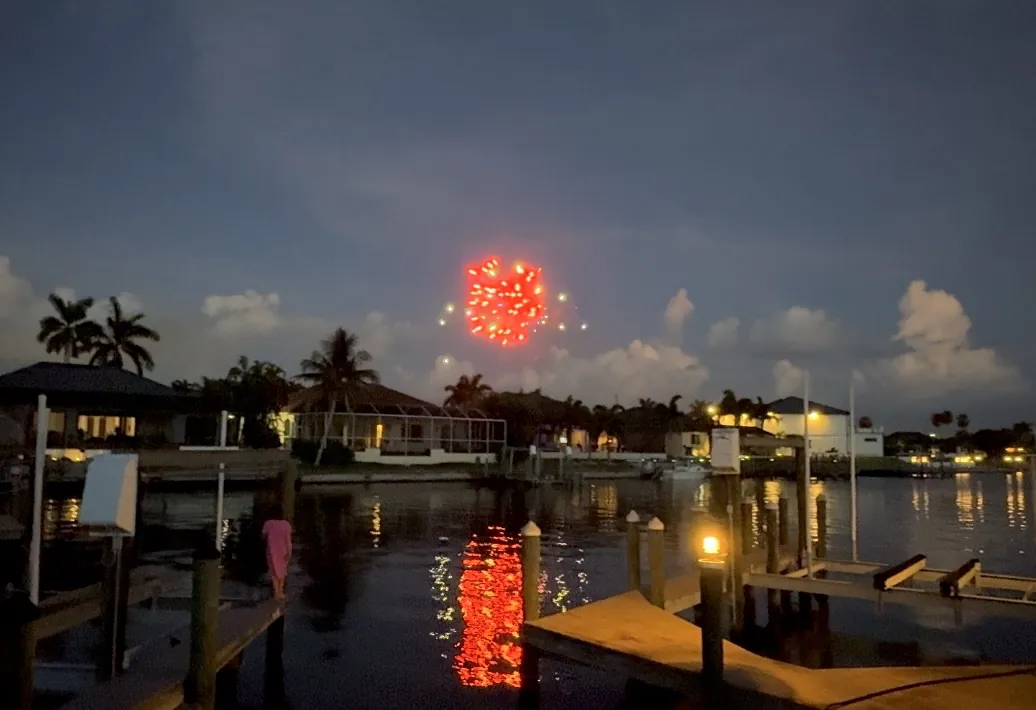 Fireworks over the canal